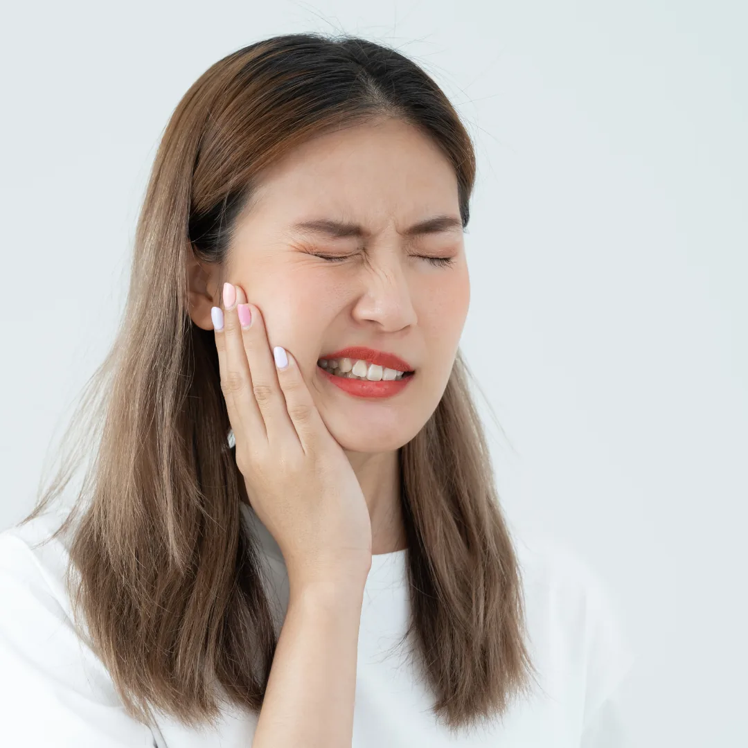 Close-up of tooth showing sensitivity